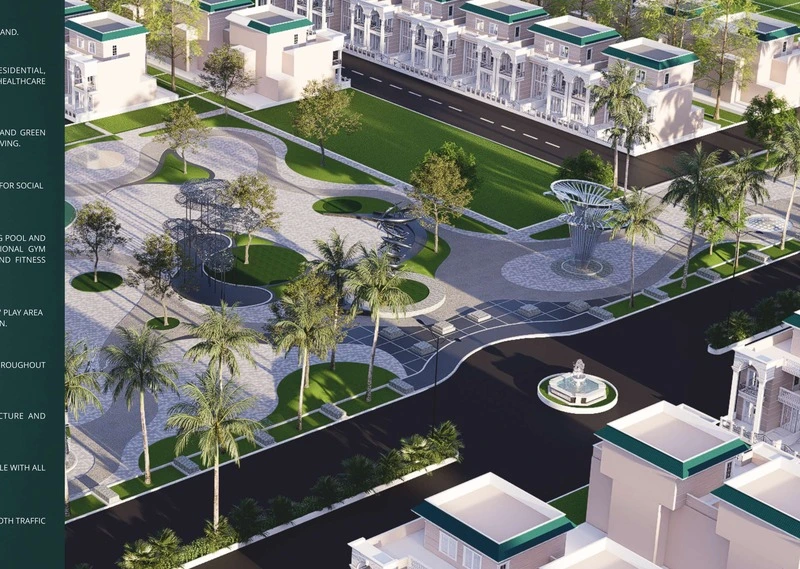 Sky Om City 50-Acre Master Plan Aerial View Mohanlalganj